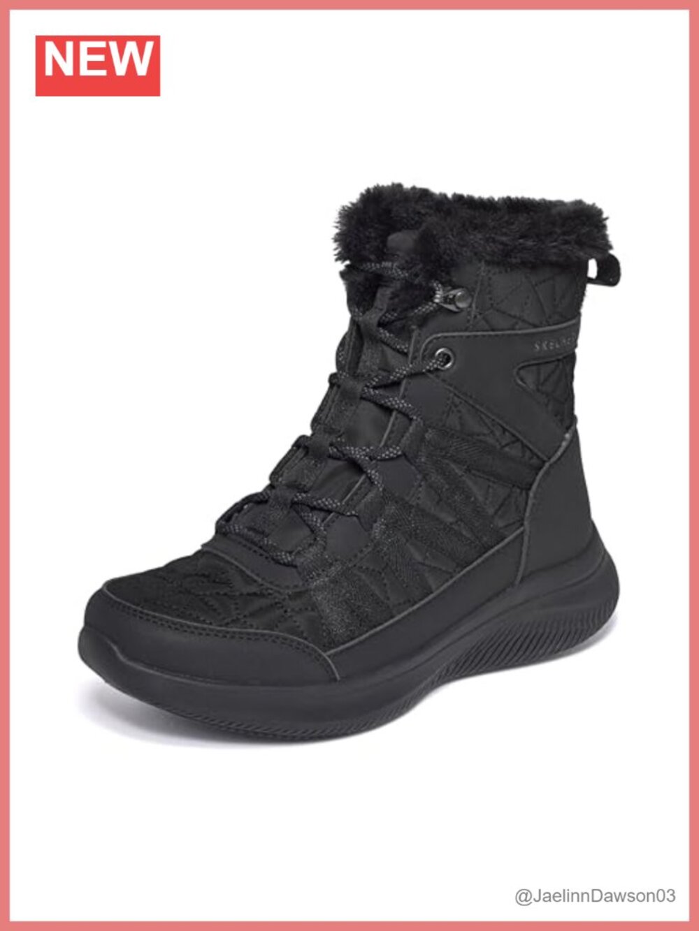 Skechers Women's Ultra Flex 4.0 Winter Rush Quilted Ankle Boots Faux Fur Lined